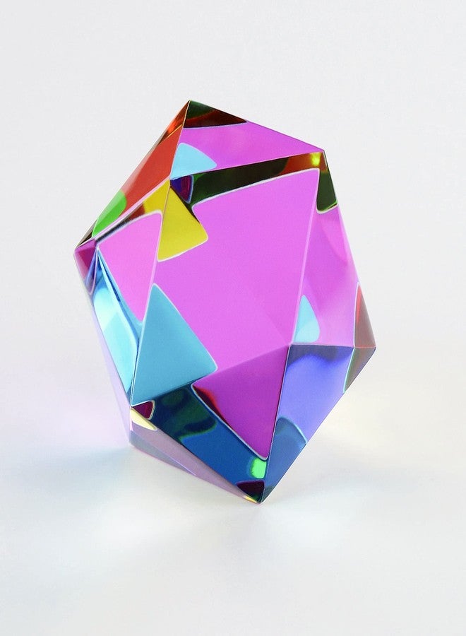 CMY Cubes The Motus (50mm) - Cyan, Magenta & Yellow Polyhedron - Subtractive Color Mixing Optical Icosahedron - Teaches Subtractive Color Mixing - Educational, Physics & Kinetic Art Desk Object - Image 5